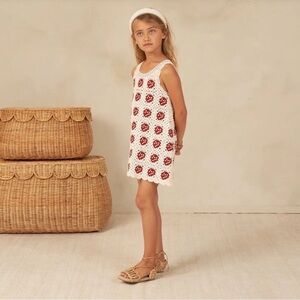 Rylee + Cru White and Red Crochet Dress